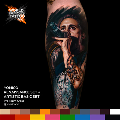 World Famous Ink Yomico Renaissance 12li Dövme Boyası Seti 1oz - 30ml