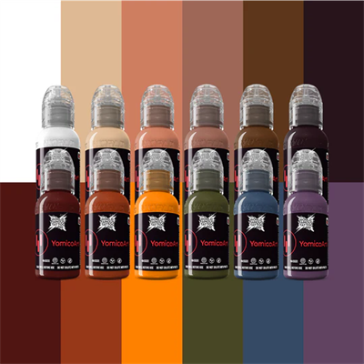 World Famous Ink Yomico Renaissance 12li Dövme Boyası Seti 1oz - 30ml
