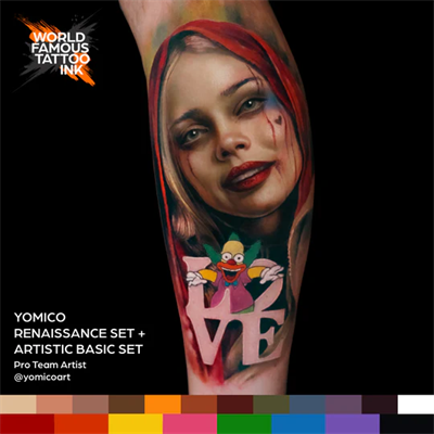 World Famous Ink Yomico Renaissance 12li Dövme Boyası Seti 1oz - 30ml