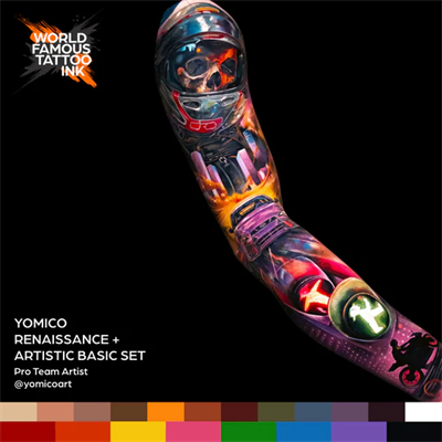 World Famous Ink Yomico Renaissance 12li Dövme Boyası Seti 1oz - 30ml
