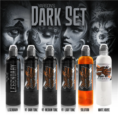 Yarson Dark Shading 6lı Gölge Boyası Seti - World Famous Ink Dövme Boyası - 4oz/120ml