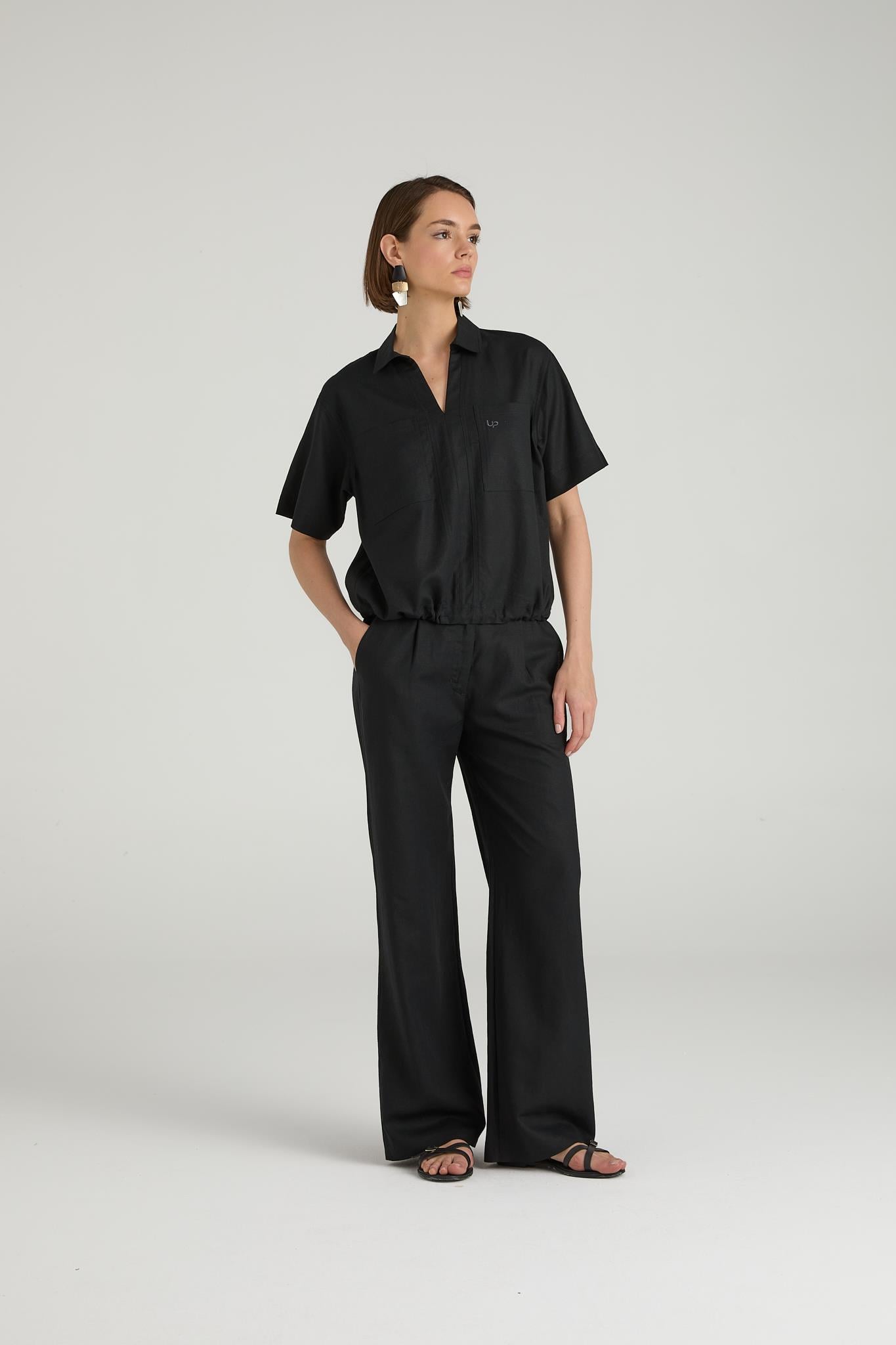 Keten Karışımlı Comfort Fit Pantolon