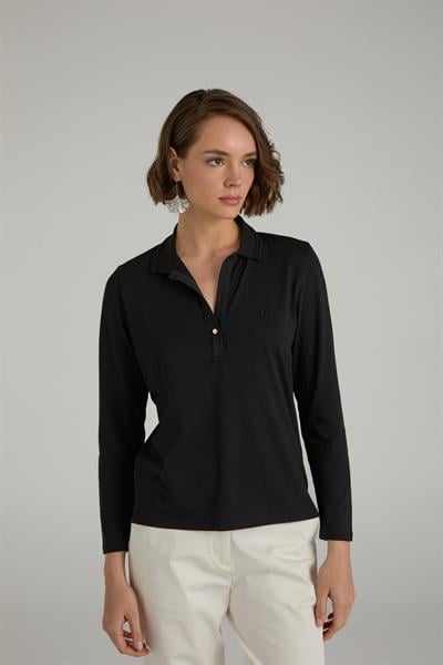 Pamuk Modal Uzun Kollu Polo T-shirt