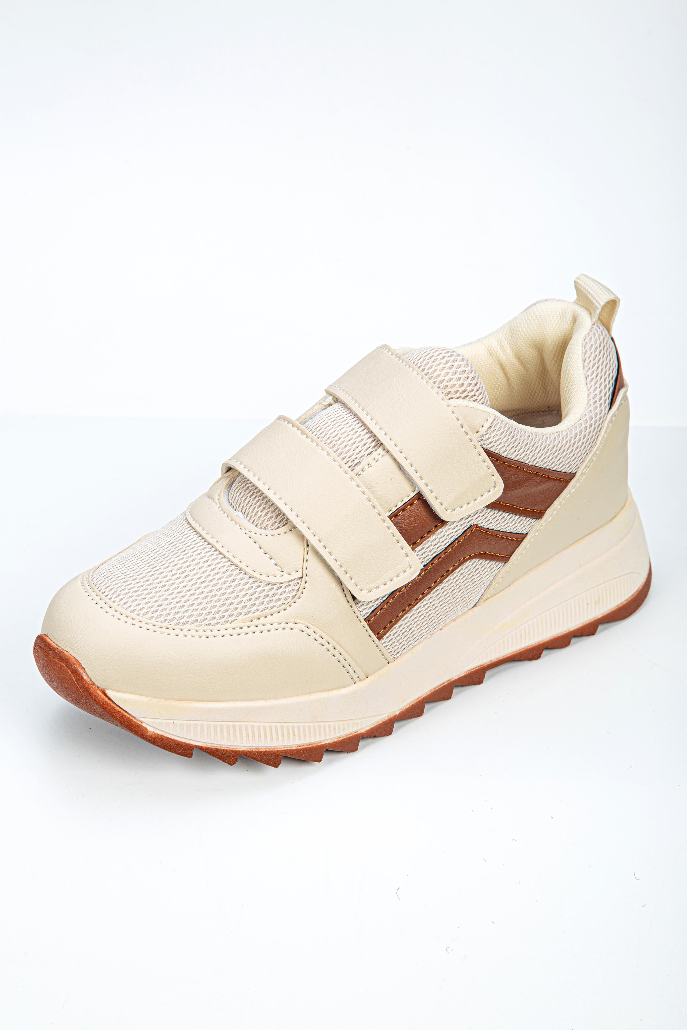 ByTerre 1604 Anorak Bej Kahve Kadın Günlük Spor Ayakkabı 