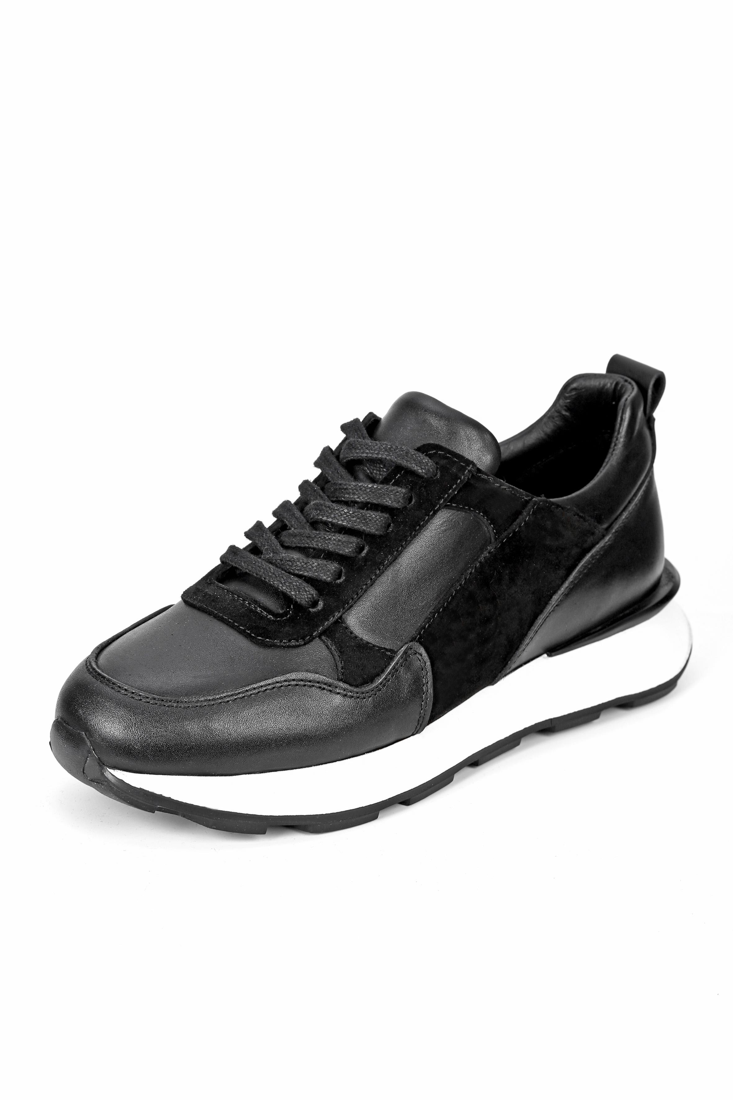 Somber Hakiki Deri El Yapımı Erkek Siyah Spor Ayakkabı