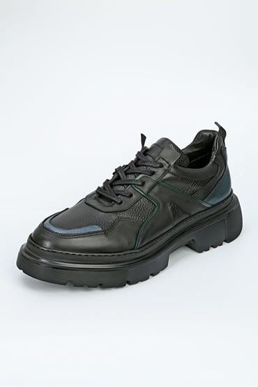 Charme Hakiki Deri El Yapımı Siyah Sneaker Ayakkabı