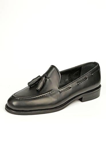 Vittorio Hakiki Deri El Yapımı Erkek Siyah Süet Deri Loafer