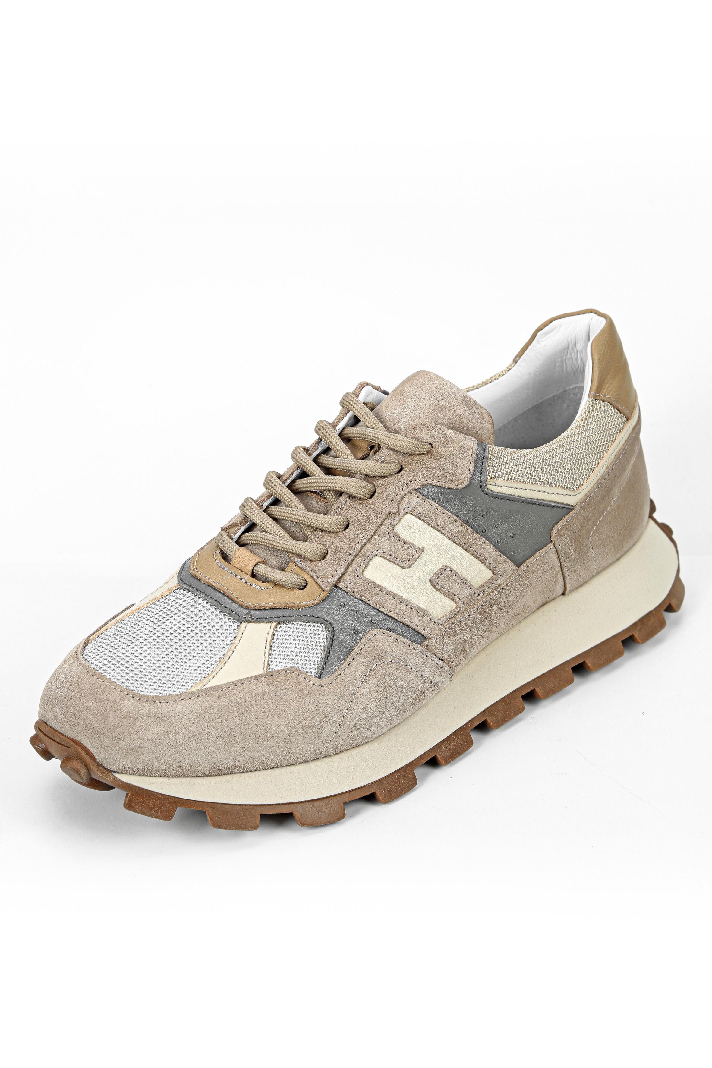 Tiglon Hakiki Deri El Yapımı 586 Bej Sneakers Ayakkabı