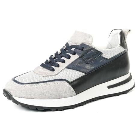 Matteo Hakiki Deri El Yapımı Gri/lacivert Sneakers Ayakkabı