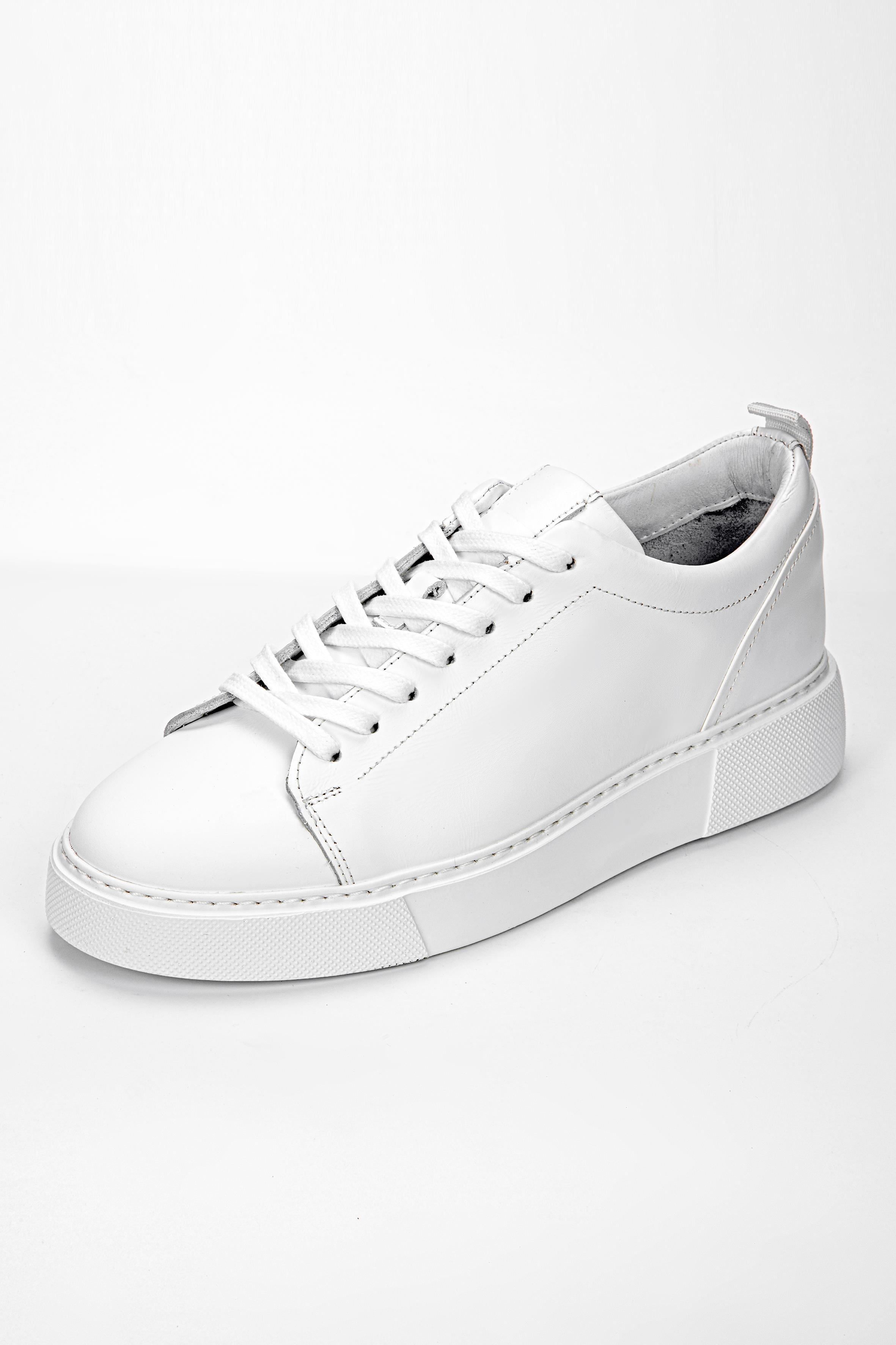 Bareno Hakiki Deri El Yapımı Erkek Beyaz Sneaker Ayakkabı