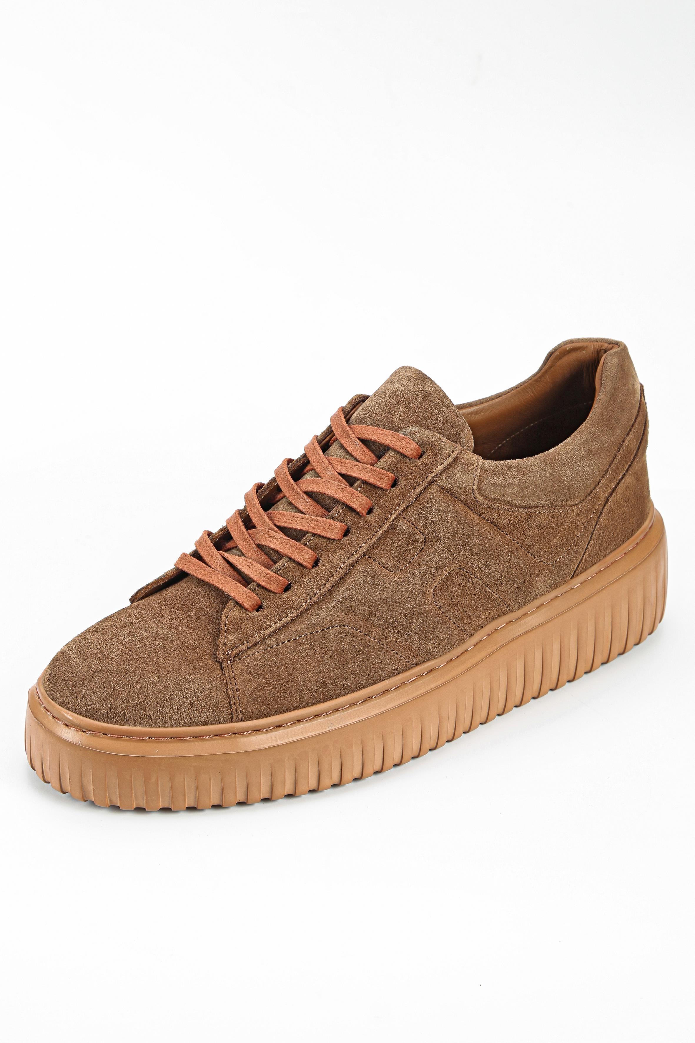 Tiggo Hakiki Deri  El Yapımı Kahverengi Erkek Sneakers Ayakkabı