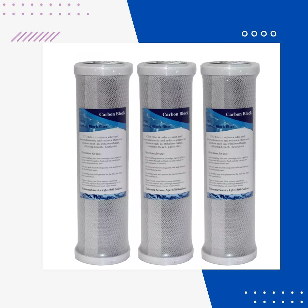 10'' CTO Block Karbon Filtre (3 Adet)