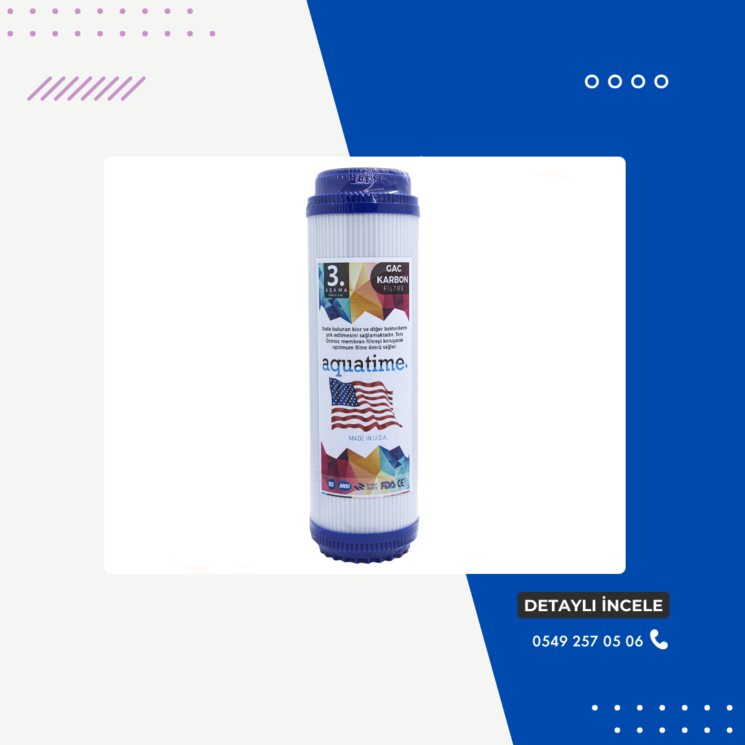 Su Arıtma Filtresi 10 İnç Gac Karbon (UDF) Filtre