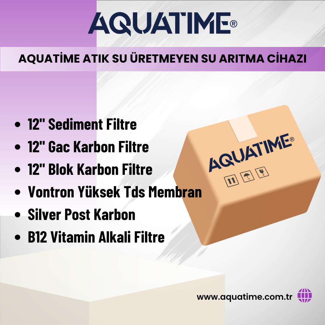 Aquatime Atık Su Üretmeyen Su Arıtma Cihazı 6lı Filtre Seti