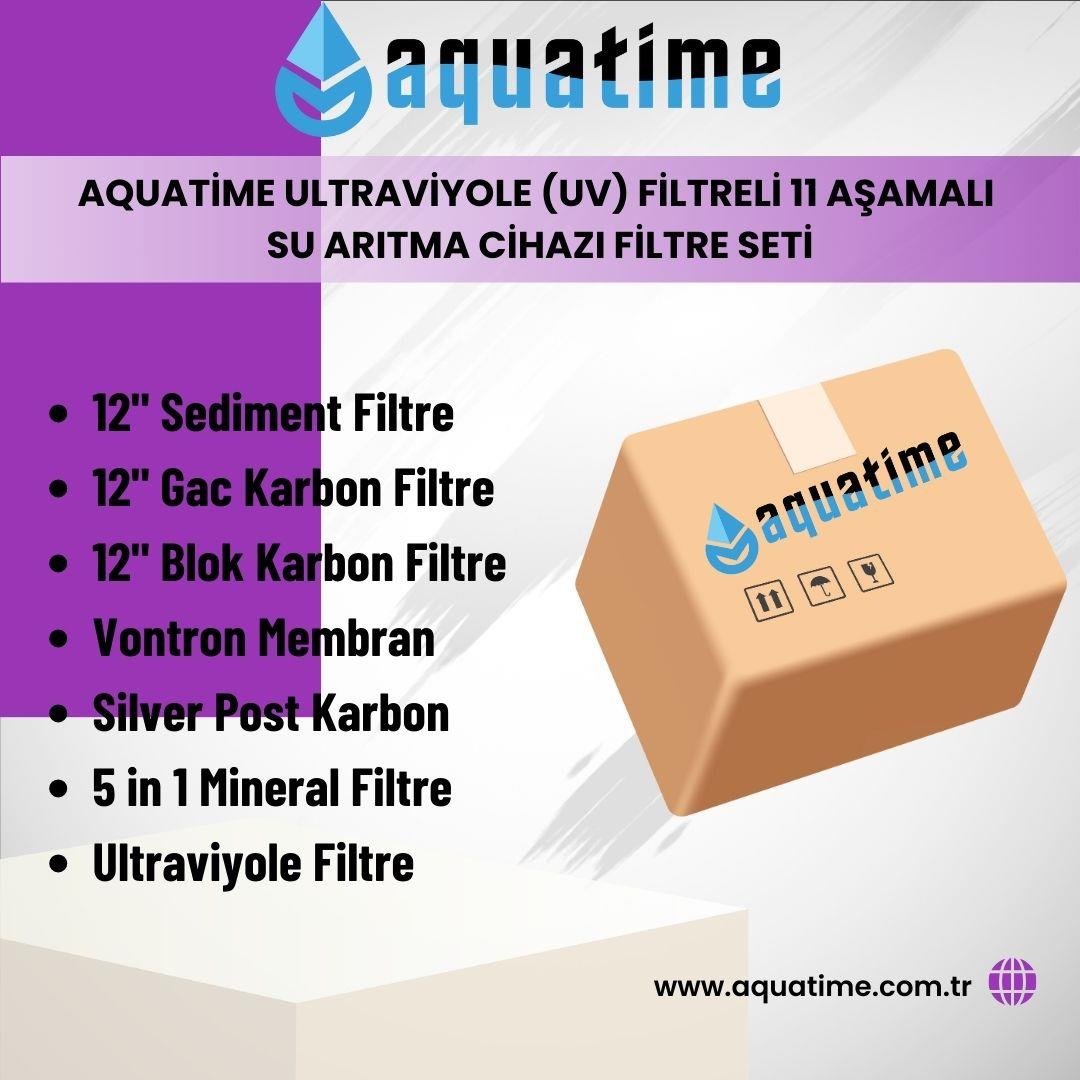 Aquatime Ultraviyole (UV) Filtreli 11 Aşamalı Su Arıtma Cihazı 7li Filtre Seti