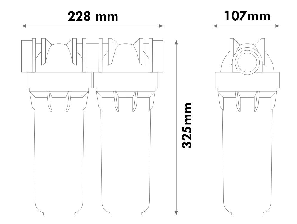 Atlas 10'' İnç Şeffaf İkili Boş Housing
