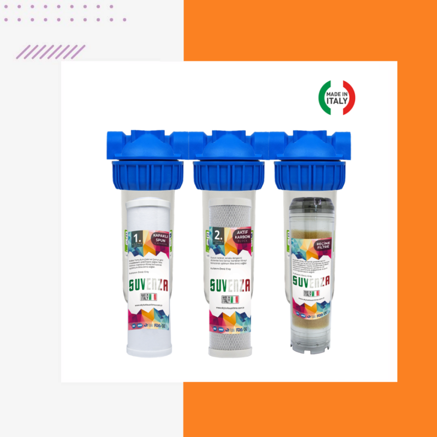 Atlas Daire ve Bina Girişi 3 Aşamalı Su Yumuşatma Cihazı (Spun - Blok - Reçine)