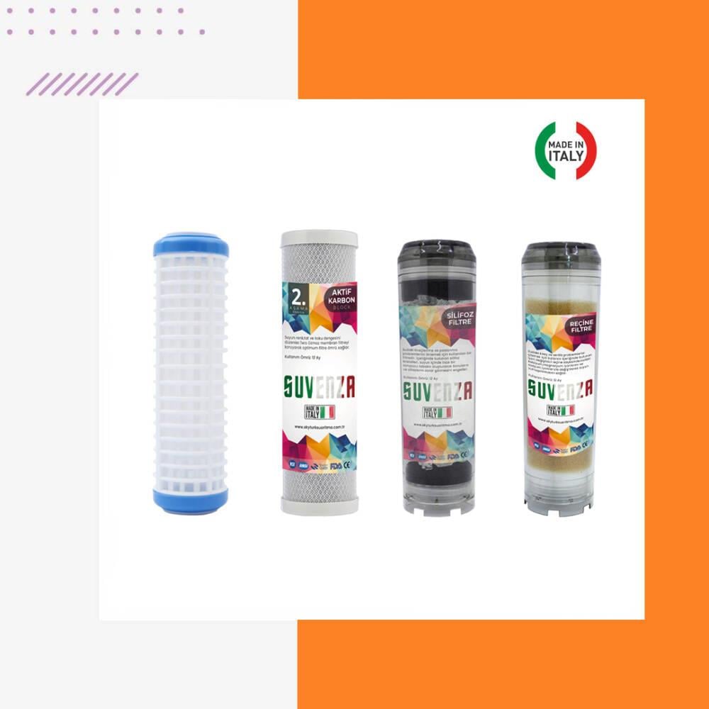 Atlas Kuyu Suyu Yumuşatma Cihazı 4lü Plus Yedek Filtre Seti