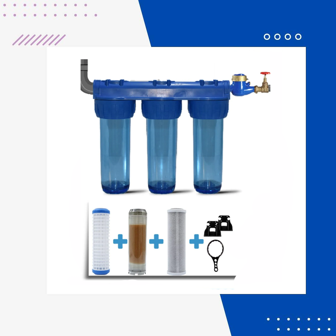 Daire Bina Sayaç Girişi 3 Aşama Su Arıtma Cihazı (Klor ,Kireç , Tortu Önleyici Yumuşatma Sistemi)