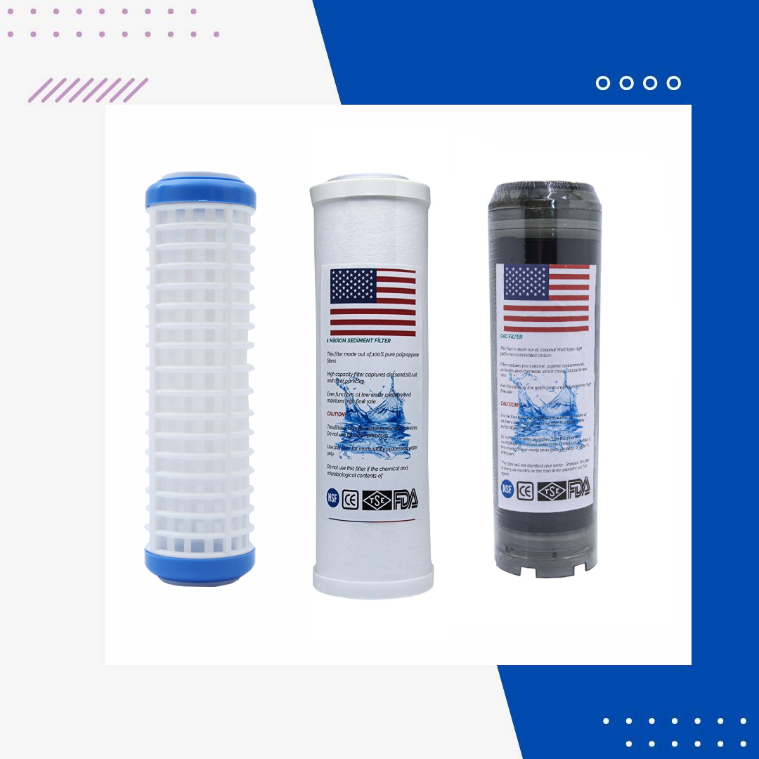 Daire Girişi Üçlü Yedek Filtre Seti (Kapaklı Spun - Yıkanabilir - Gac Plus)