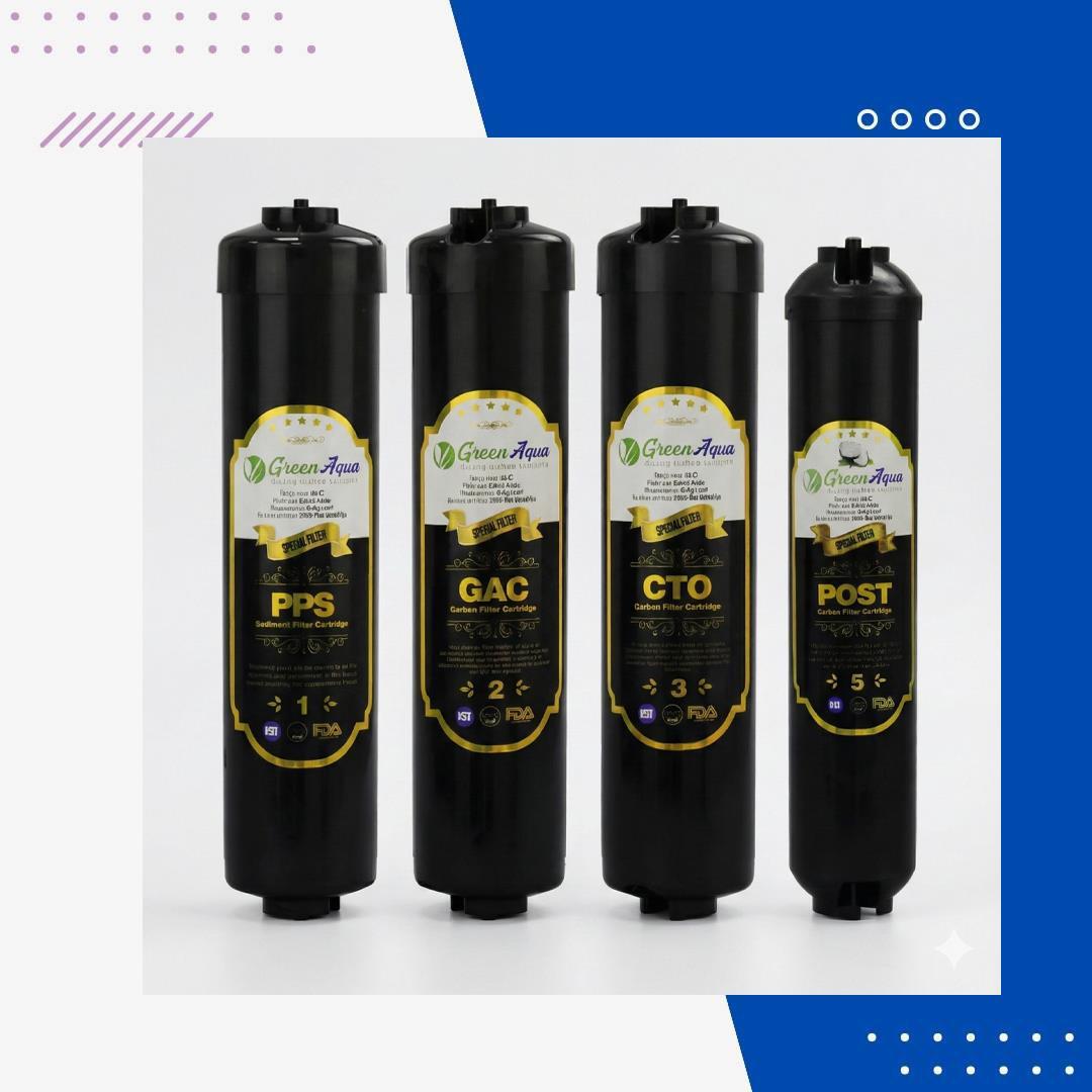 Green Aqua Kapalı Kasa Su Arıtma Cihazı İnline Filtre Seti 4lü