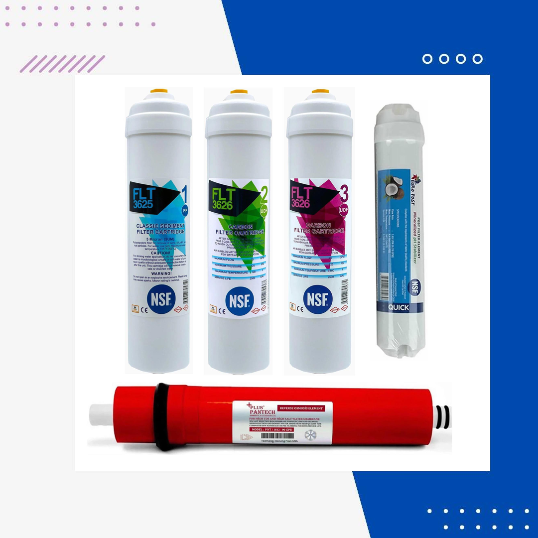 Nsf Onaylı Kapalı Kasa Su Arıtma 5li Filtre Seti Pantech Plus Membranlı