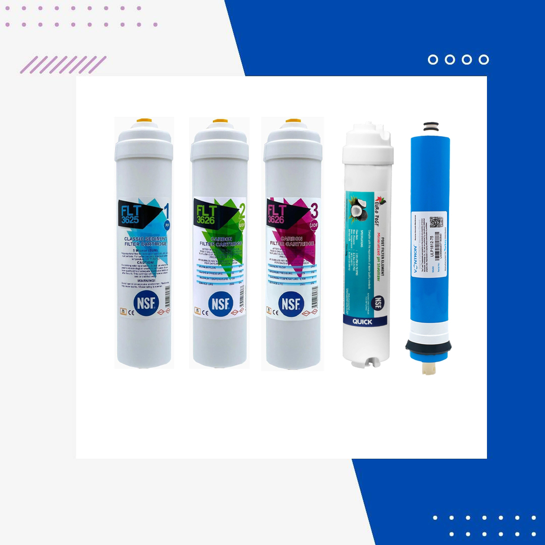 Nsf Onaylı Su Arıtma Filtresi Kapalı Kasa Su Arıtma Cihazı 5li Filtre Seti
