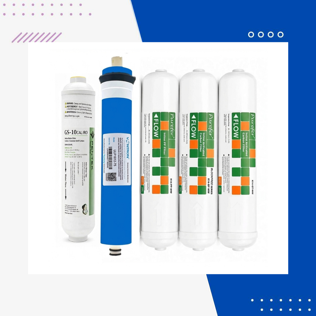 Purefer 5'li Su Arıtma Filtre Seti – Vontron ve Pentek Alkali Filtreli
