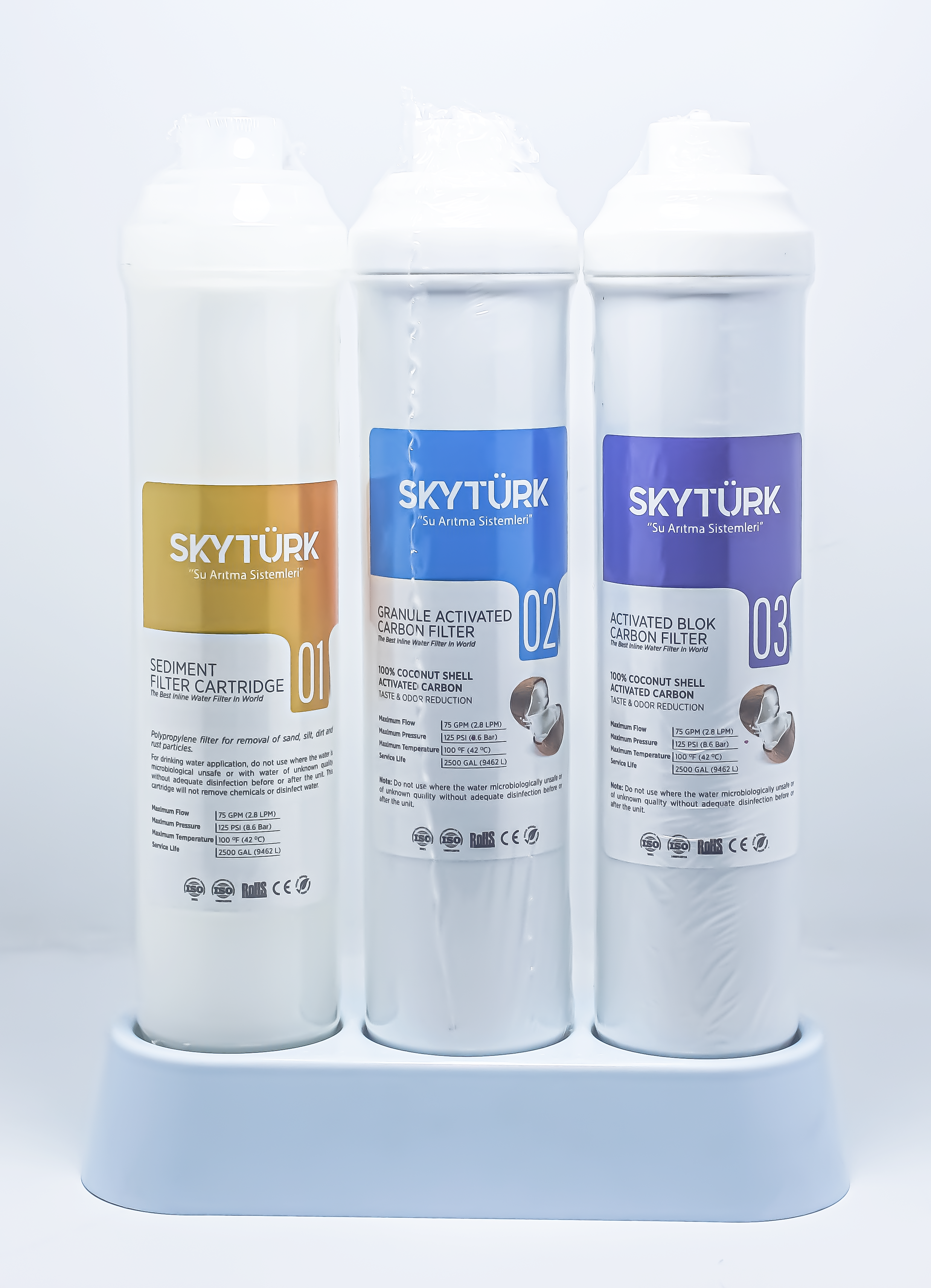 SKYTÜRK Orijinal 3'lü Ön Filtre Seti (Coconat Bazlı)