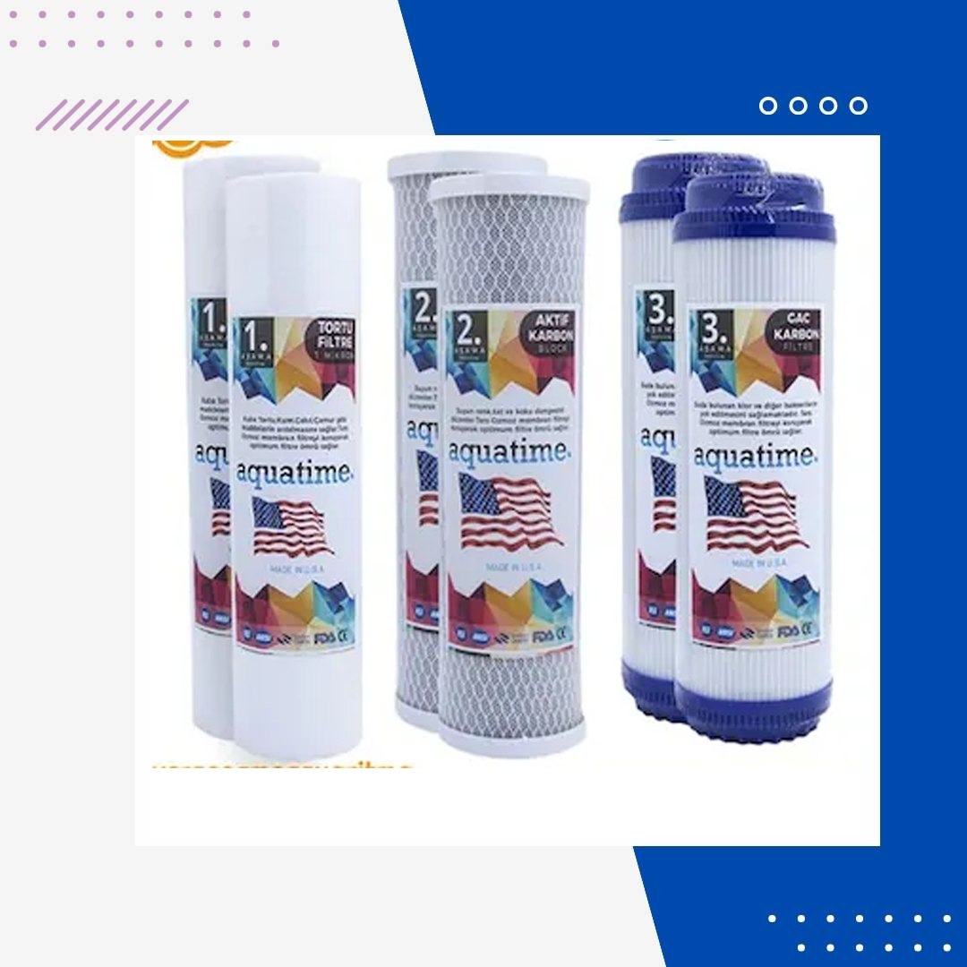 Su Arıtma Filtresi Yıllık Alt Takım 3lü Filtre Seti