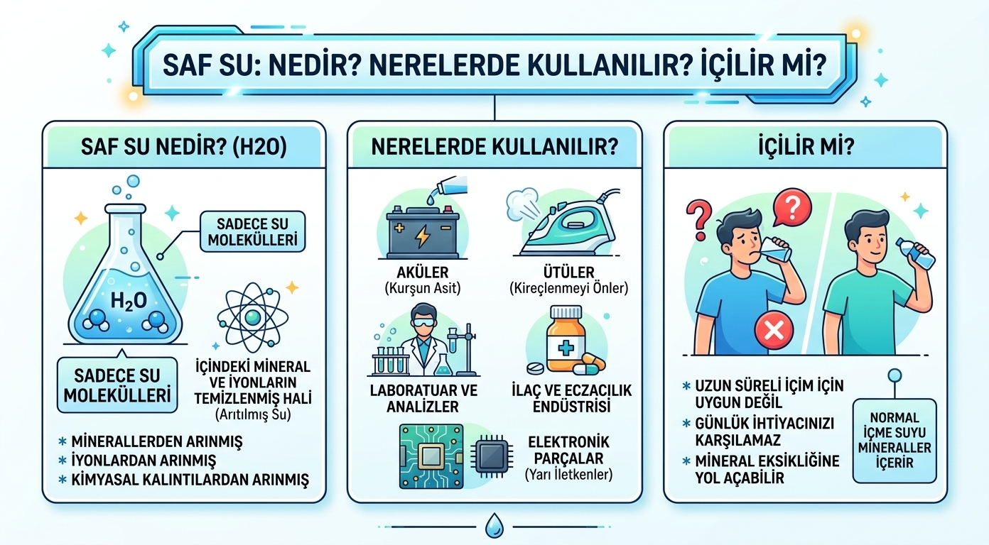 saf su,saf su nedir,saf su nasıl yapılır,saf su arıtma cihazı,saf su cihazı,saf su nerelerde kullanılır,saf su içilir mi,deiyonize su,distile su,saf su üretimi