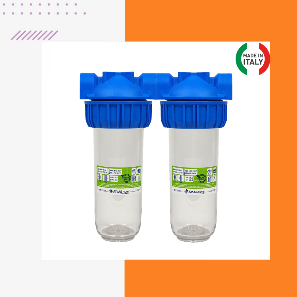 10'' 3P Duplex Senior Housing 1'' Daire Girişi Su Arıtma Filtre Kabı (İkili)