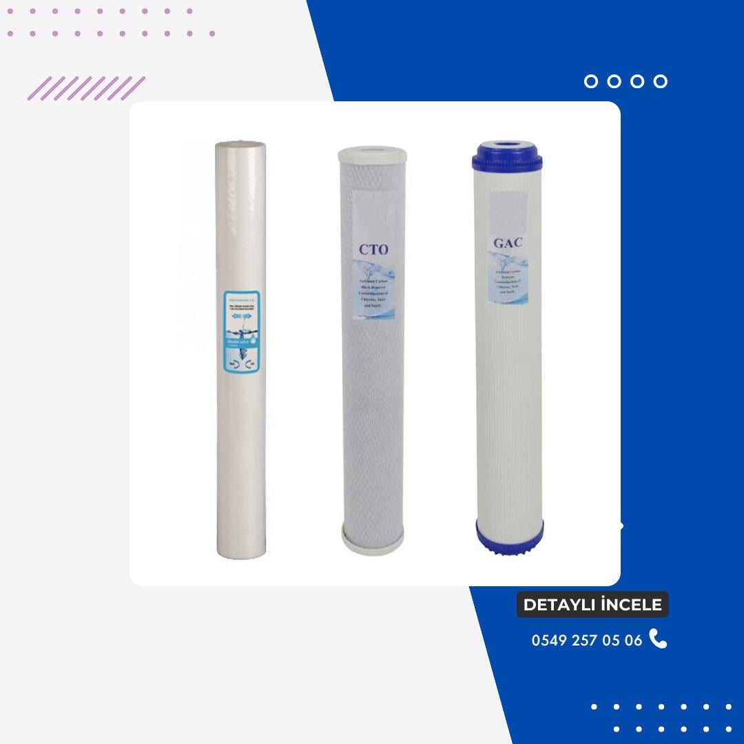 20'' Ön Üç Filtre Seti - (Sediment - Block - Gac)