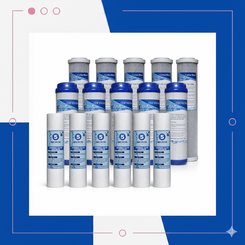 Açık Kasa 10 İnc Su Arıtma Cihazı Filtresi Ekonomik Paket (5 Takım)