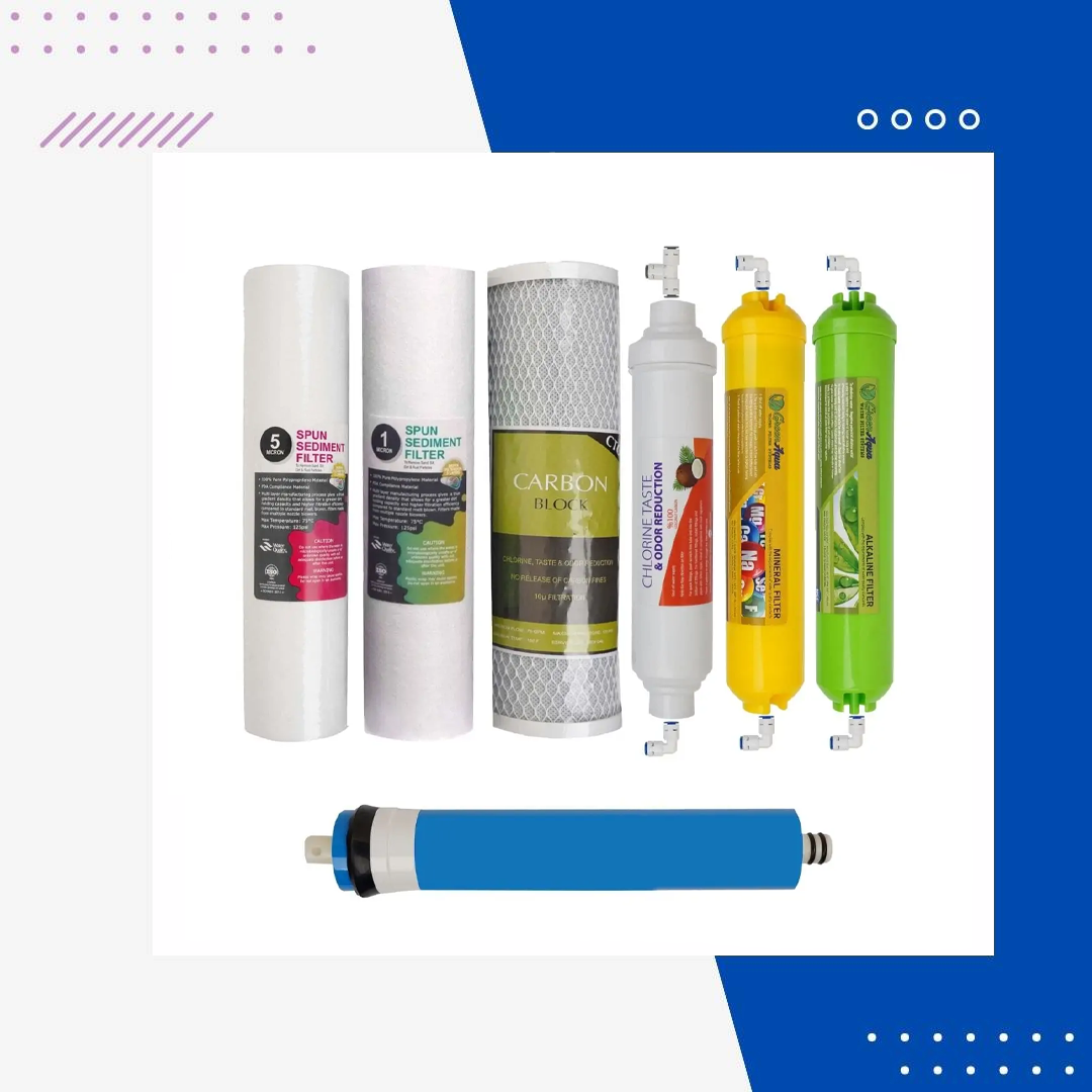 Açık Kasa Su Arıtma Cihazı 7li Filtre Seti (Çift Spun)