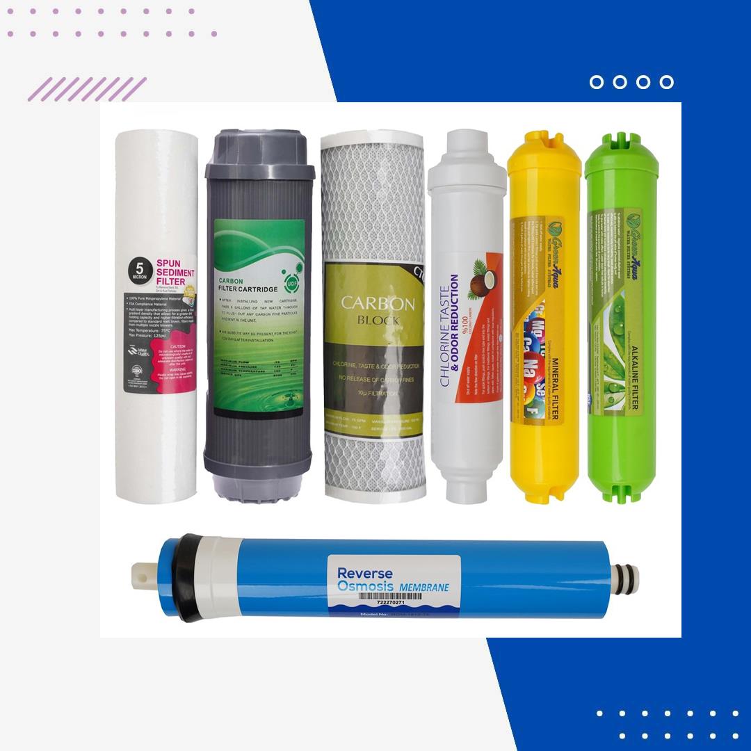 Açık Kasa Su Arıtma Cihazı Filtresi 7li Filtre Seti Çift Karbonlu