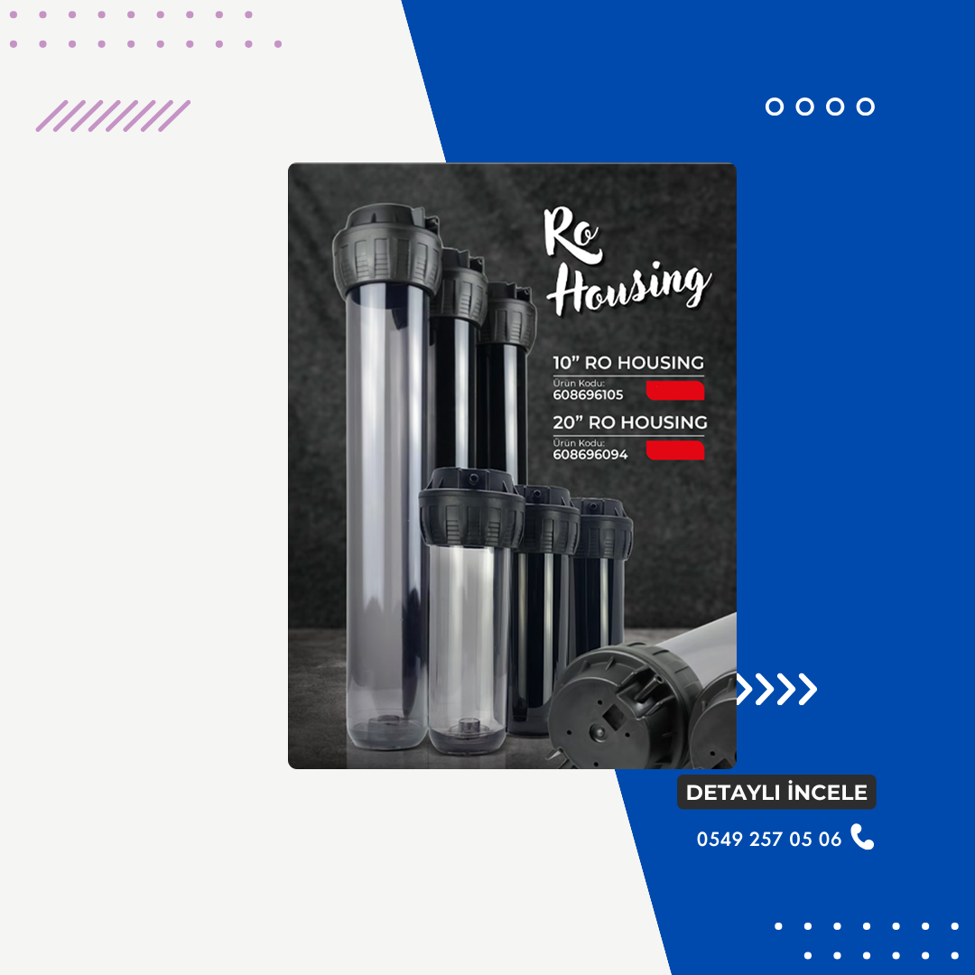 Çubuklu 10’’ Ro Şeffaf & Mat Housing