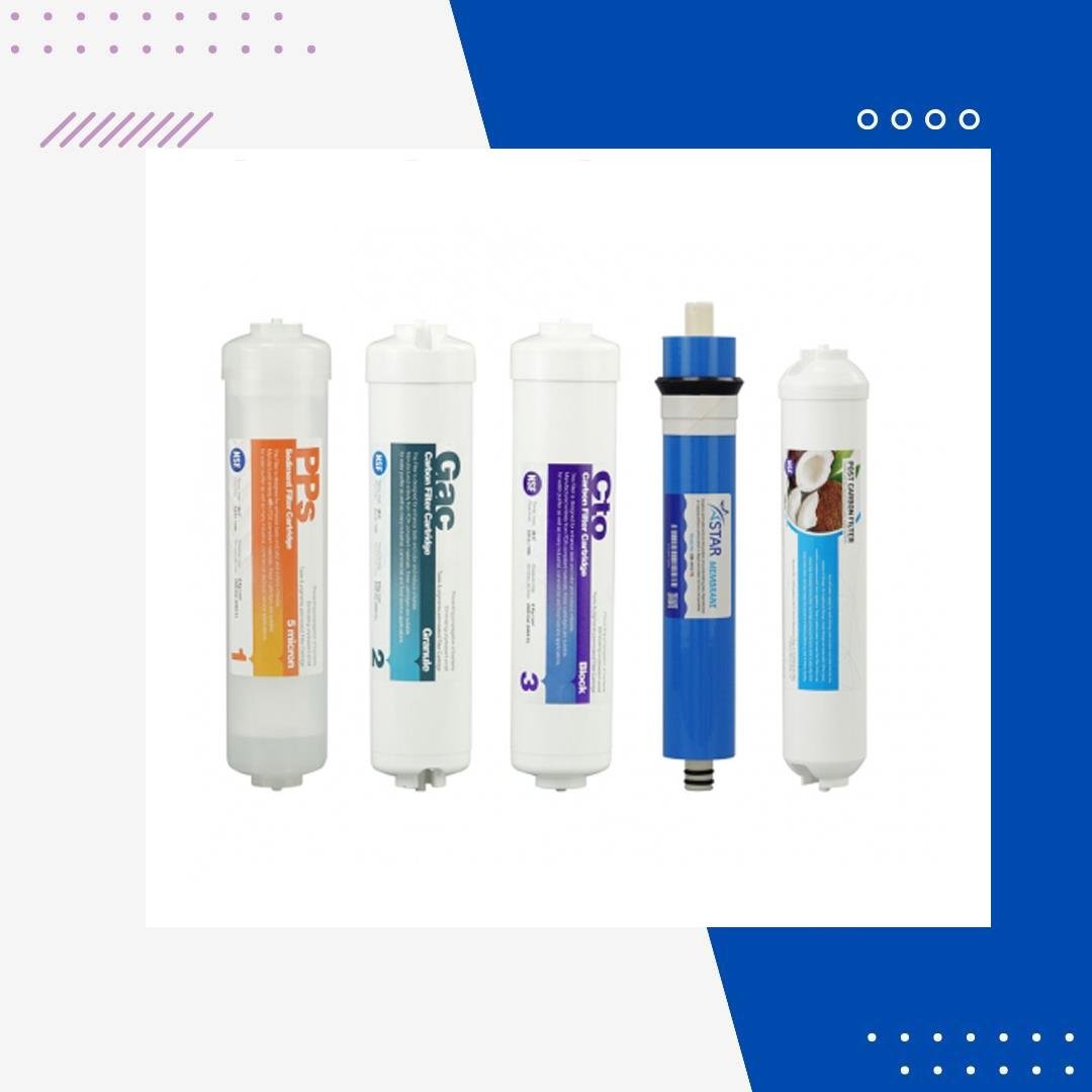 Nsf Onaylı Çubuklu İnline 5li Filtre Seti (Kapalı Kasa 5li Filtre Seti)