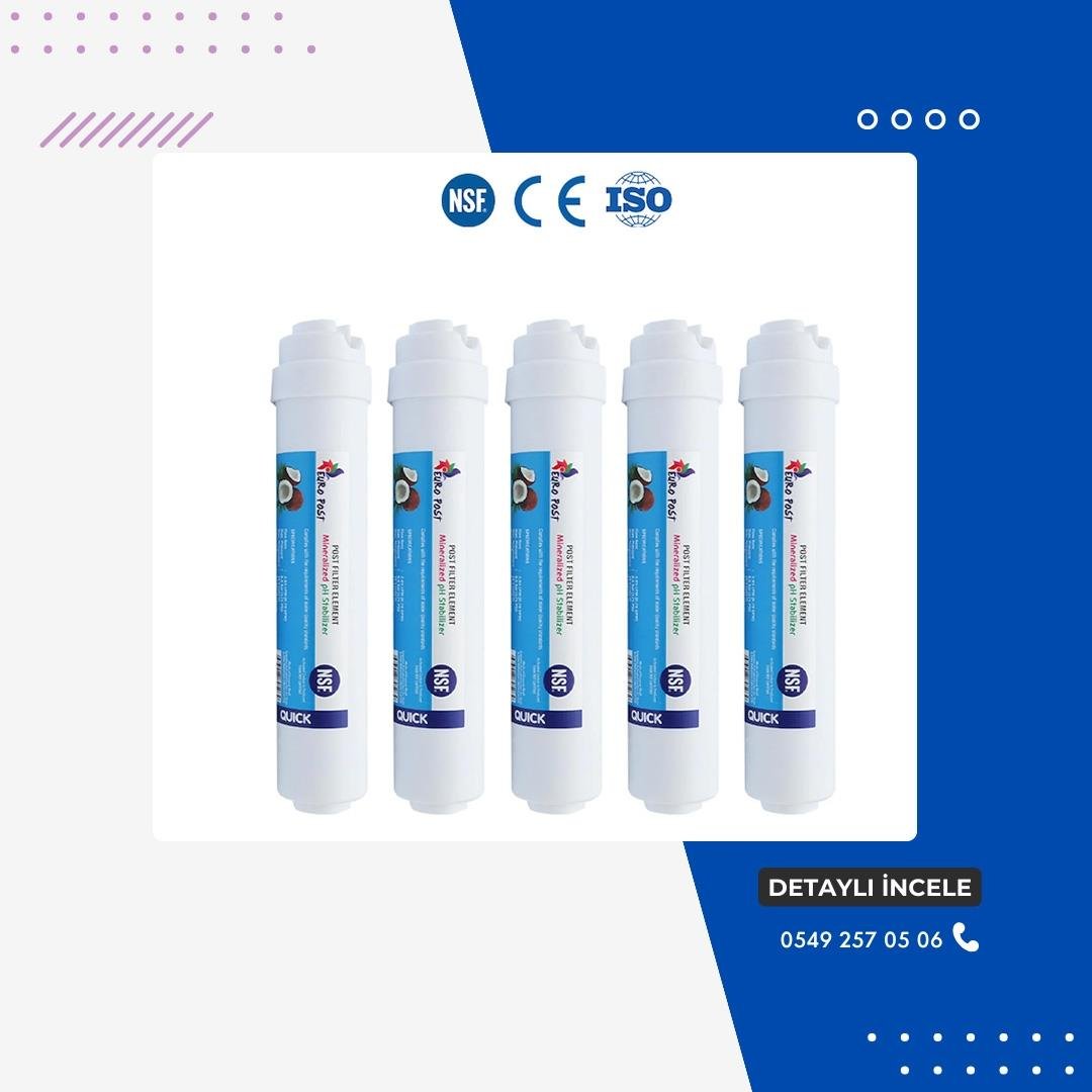 Su Arıtma Cihazı Filtresi Son Karbon Filtre NSF Onaylı 5 Adet