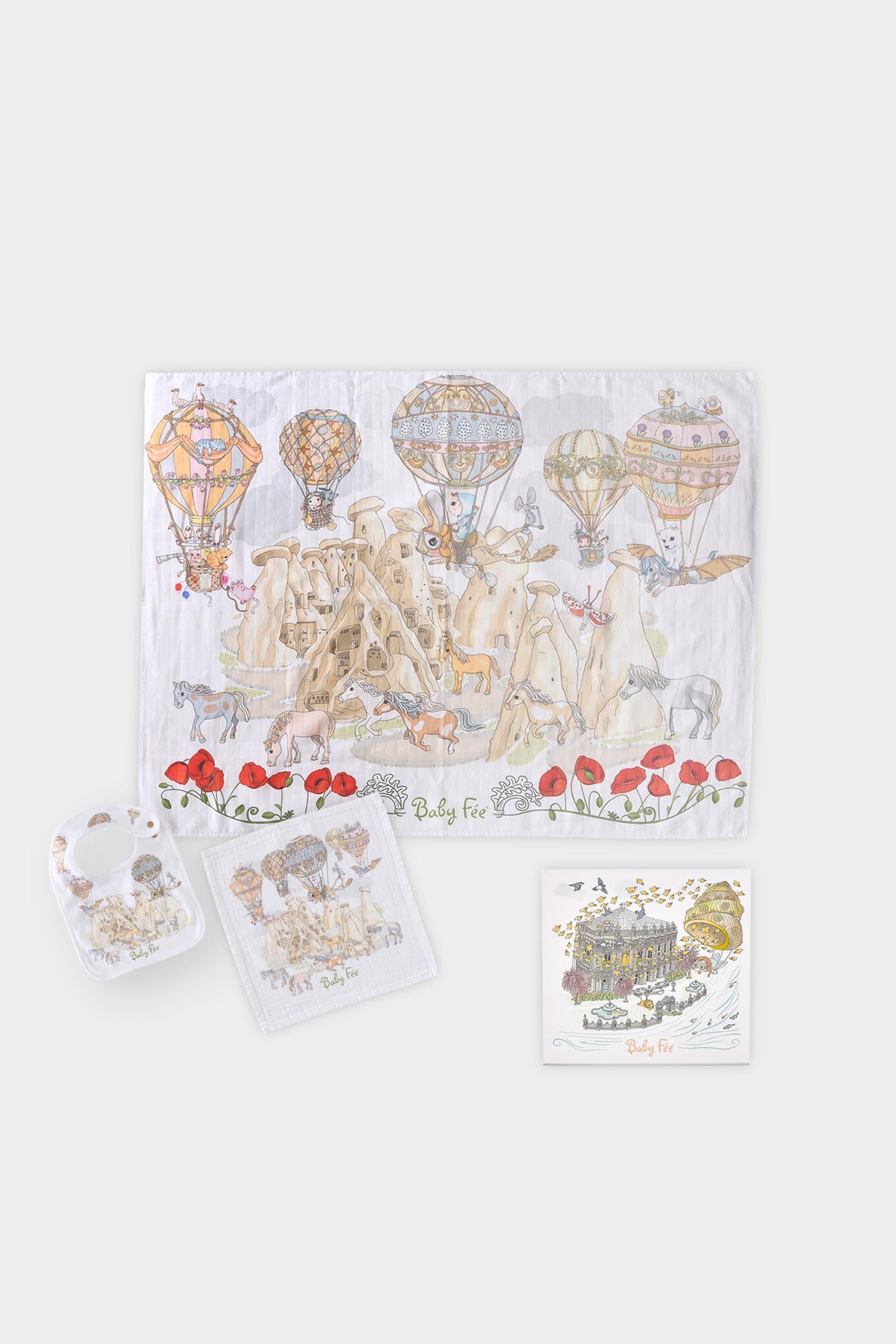 Gift Set of 3 - Cappadocia Collection (Blanket & Bib & Burp Cloth)
