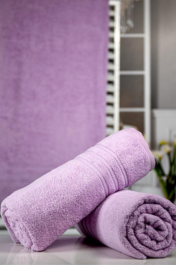 Menderes Home Cotton Collection Bukle Banyo Havlusu Bordürlü Lila