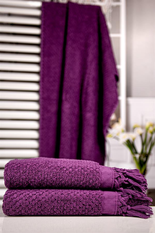 Menderes Home Cotton Collection Bukle Banyo Havlusu Peşkir Mor