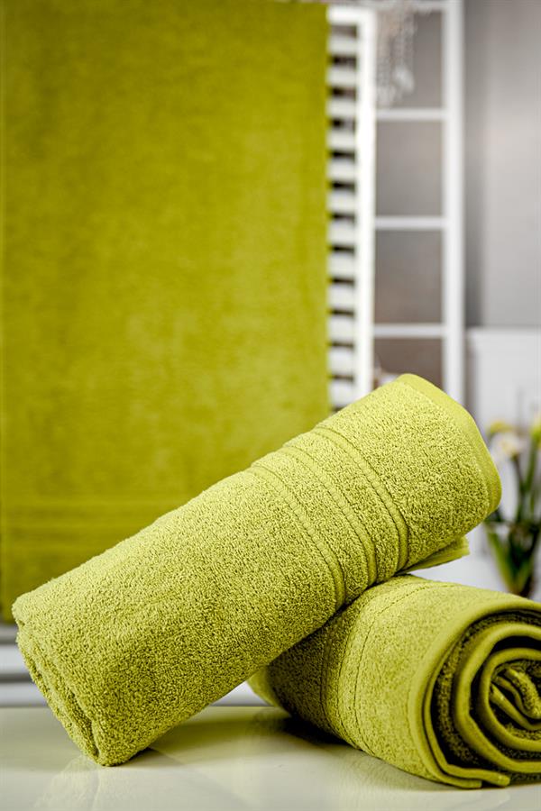 Menderes Home Cotton Collection Bukle Banyo Havlusu Bordürlü Yeşil