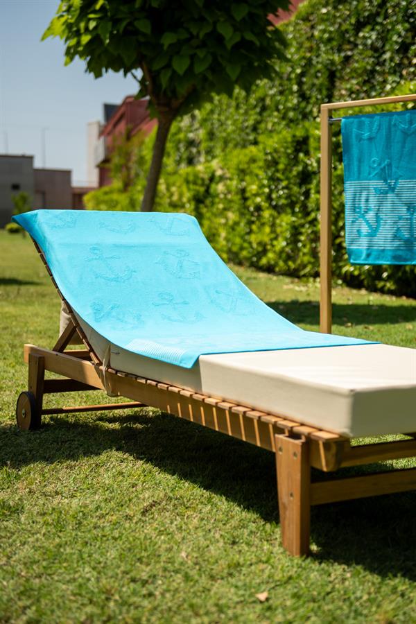Menderes Home Cotton Collection Bukle Plaj Havlusu Çapa Turkuaz