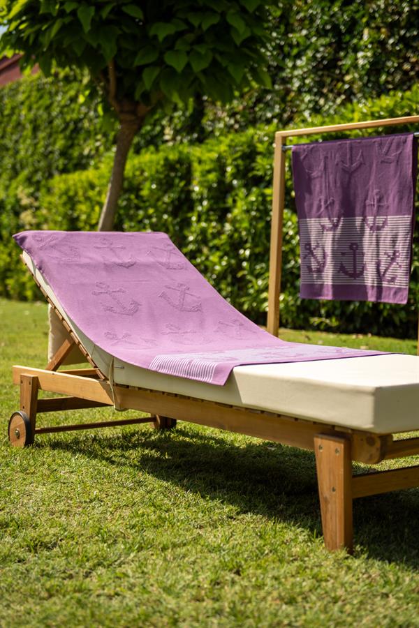 Menderes Home Cotton Collection Bukle Plaj Havlusu Çapa Mor