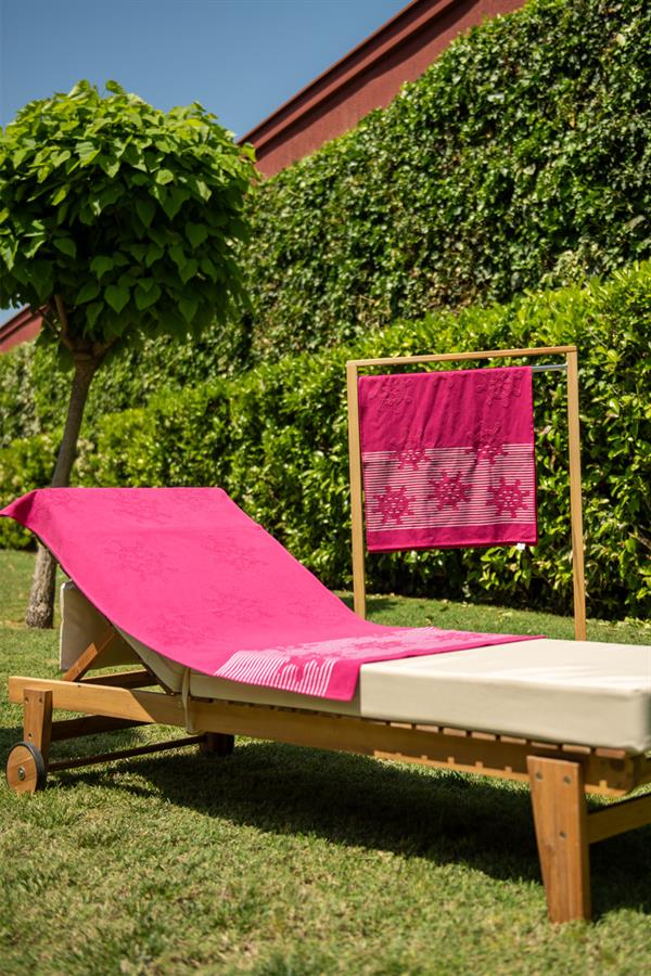 Menderes Home Cotton Collection Bukle Plaj Havlusu Çark Fuşya
