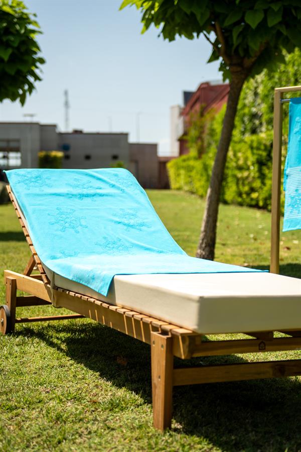 Menderes Home Cotton Collection Bukle Plaj Havlusu Çark Turkuaz