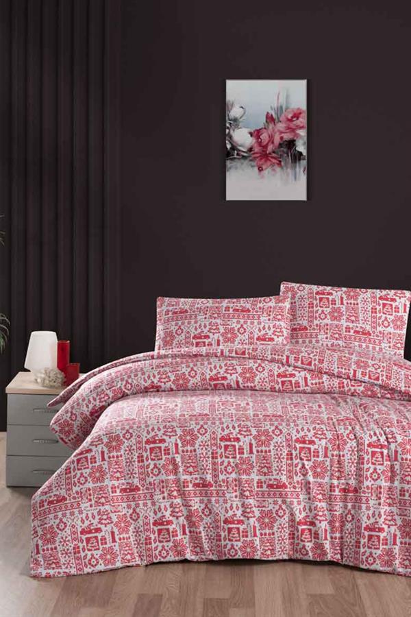 Menderes Home Cotton Collection Flanel R Çift Kişilik Nevresim Takımı Noel