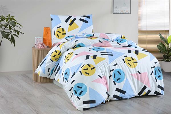 Menderes Home Cotton Collection Ranforce Tek Kişilik Nevresim Takımı Emoji