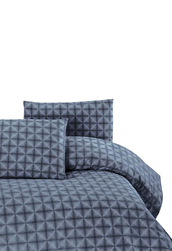 Menderes Home Cotton Collection Ranforce Çift Kişilik Nevresim+Yastık Efekt Gri